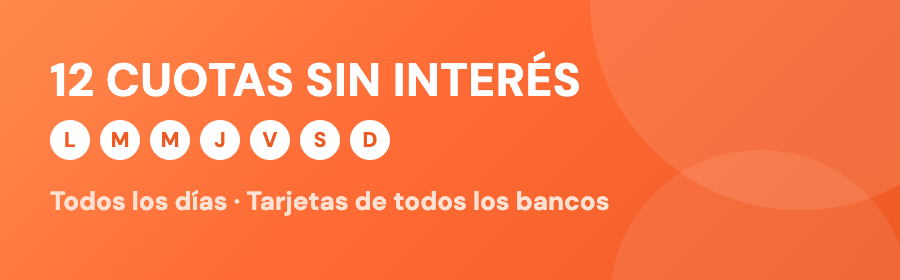 12 cuotas sin interés todos los días con tarjeta de crédito de todos los bancos