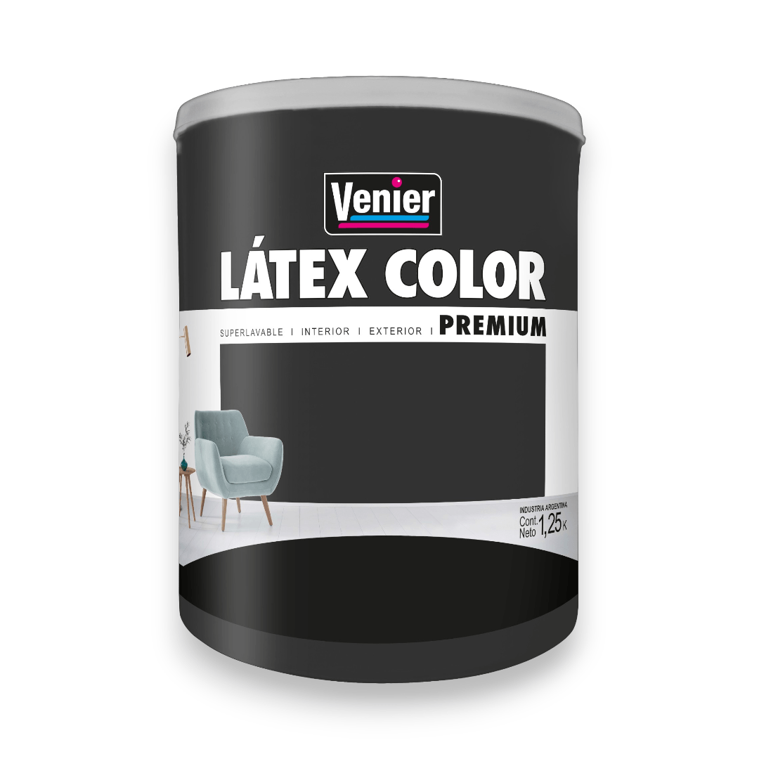 LÁTEX COLOR INTERIOR / EXTERIOR NEGRO ELEGANTE 1.25 L