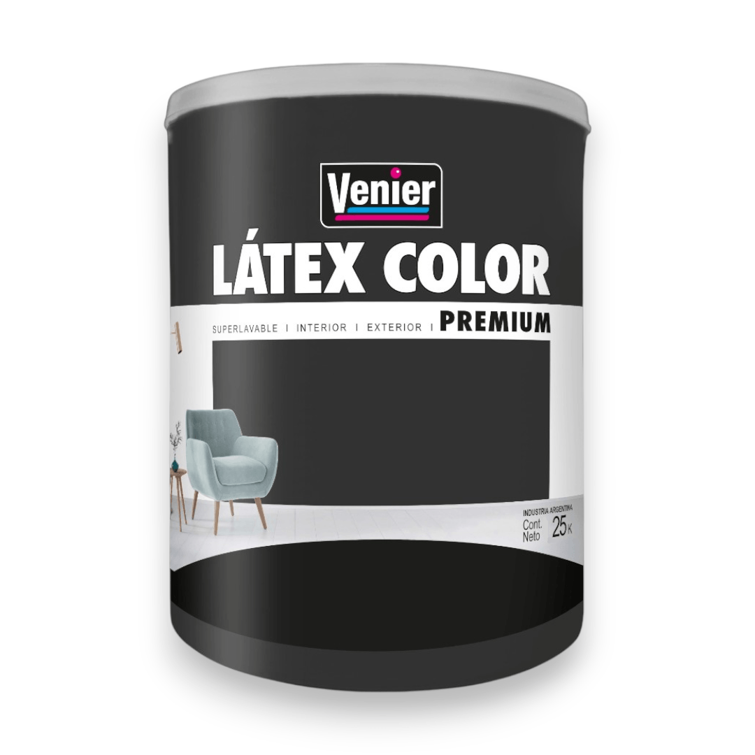 LÁTEX COLOR INTERIOR / EXTERIOR NEGRO ELEGANTE 25L VENIER