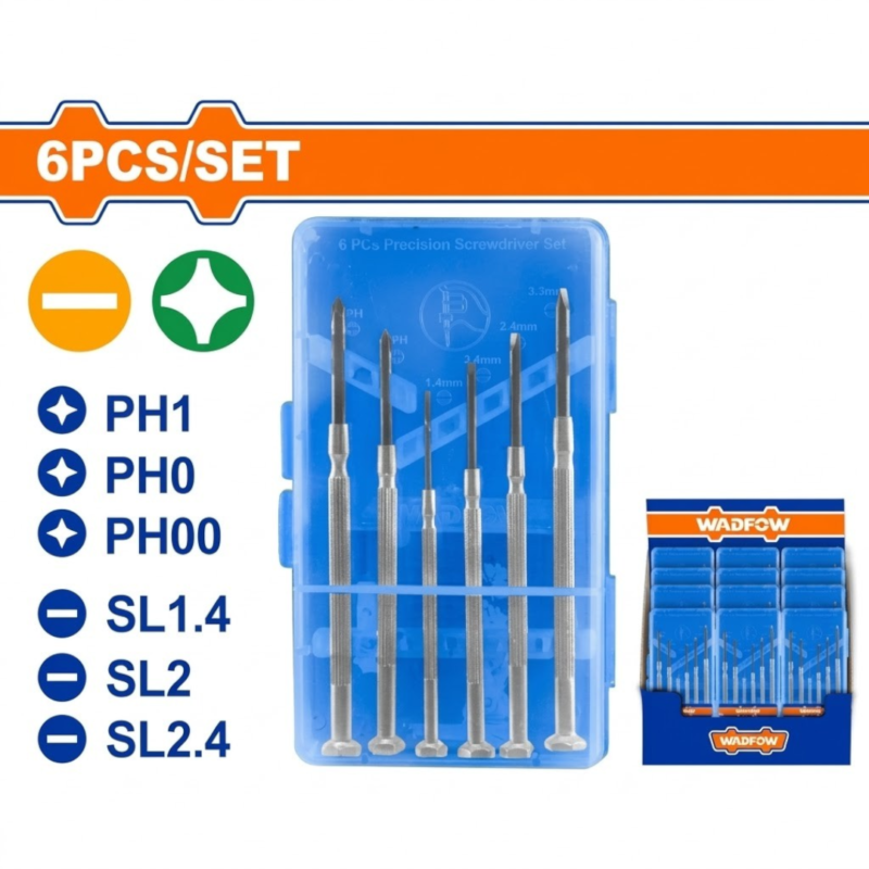 SET DE DESTORNILLADORES DE PRECISIÓN 6 PIEZAS WSS2B26 WADFOW