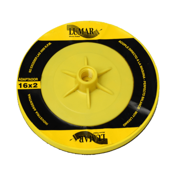 DISCO PLAQUETA AMARILLA PARA PAÑO DE PULIDO