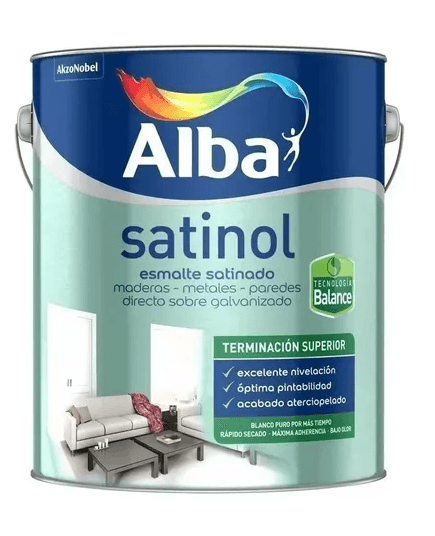 ESMALTE SATINOL BALANCE AL AGUA NEGRO SATINADO 4 L