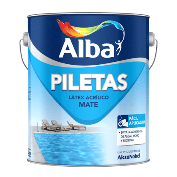 PILETAS LATEX ACRILICO MATE CELESTE PROF. 4 L