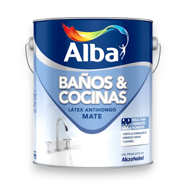 LATEX INTERIOR BAÑOS Y COCINAS ANTIHONGO 4 L