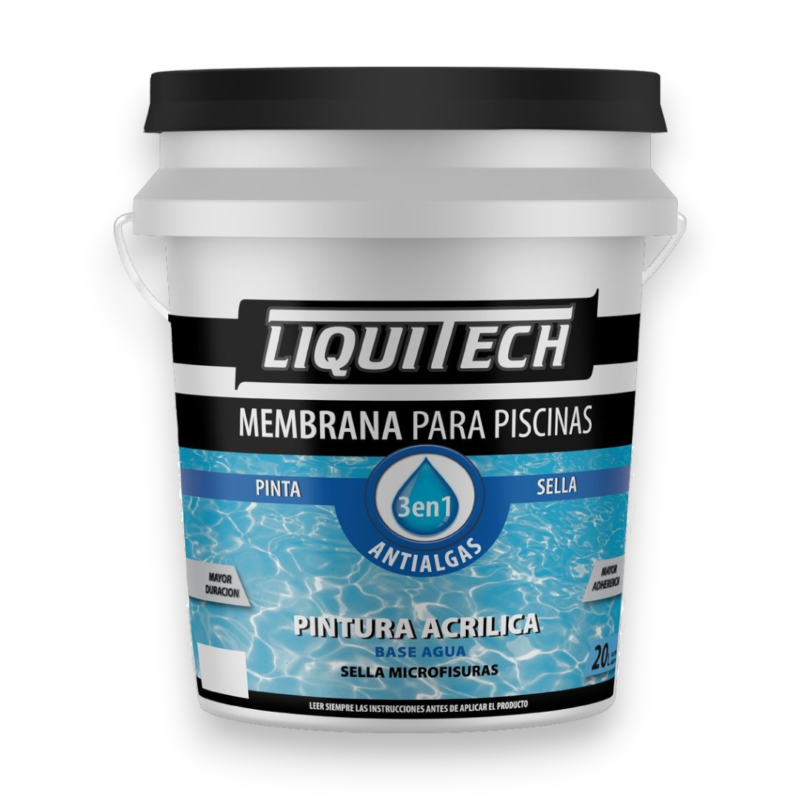 Pintura membrana para piletas azul caribe 20 l Liquitech