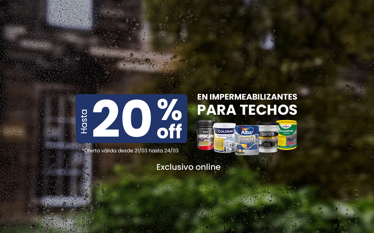 Promo impermeabilizantes y accesorios seleccionados.
