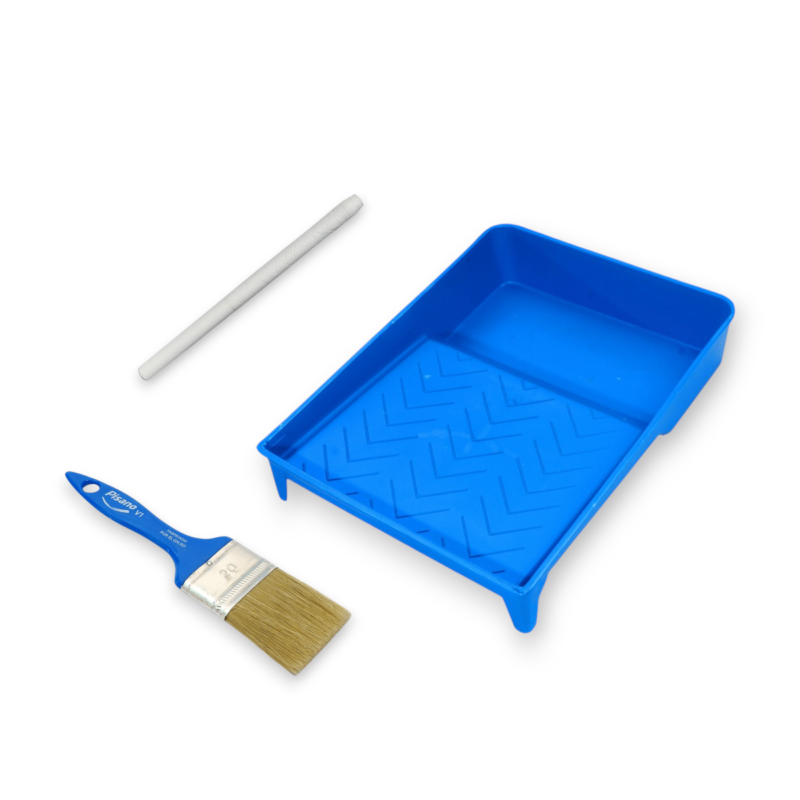 Combo accesorios para impermeabilizar con venda, pincel y bandeja