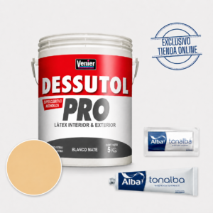 COMBO LÁTEX INTERIOR / EXTERIOR 5 KG COLOR ALMENDRA