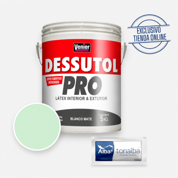 Combo látex interior y exterior 5 KG color Místico Venier Dessutol Pro con entonador Alba Tonalba