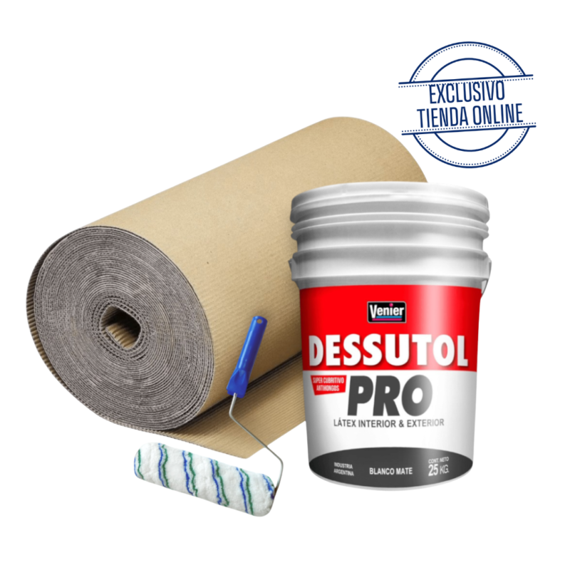 Combo pintura látex interior exterior Dessutol Pro 25 kg