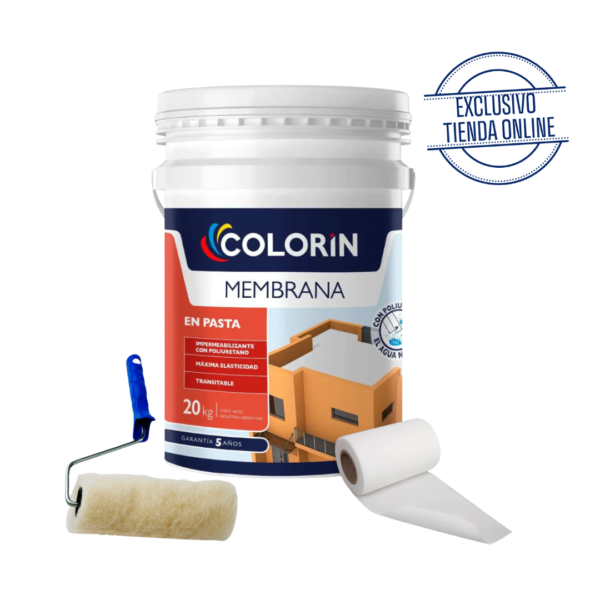 Combo membrana líquida blanca 20 kg con accesorios