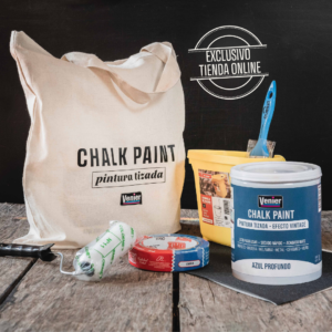 COMBO CHALK PAINT AZUL PROFUNDO 1L + ACCESORIOS