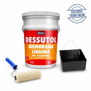 COMBO MEMBRANA LIQUIDA DESSUTOL TECHOS BLANCA 20 KG + ACCESORIOS