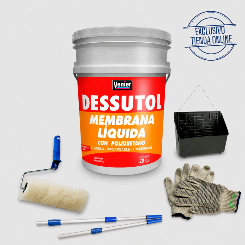 Membrana líquida blanca 20 kg combo con accesorios