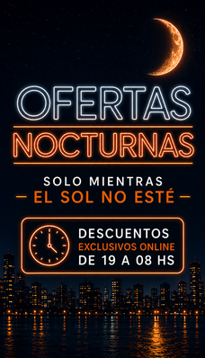 Imagen de ofertas nocturna de 19 a 8 hs