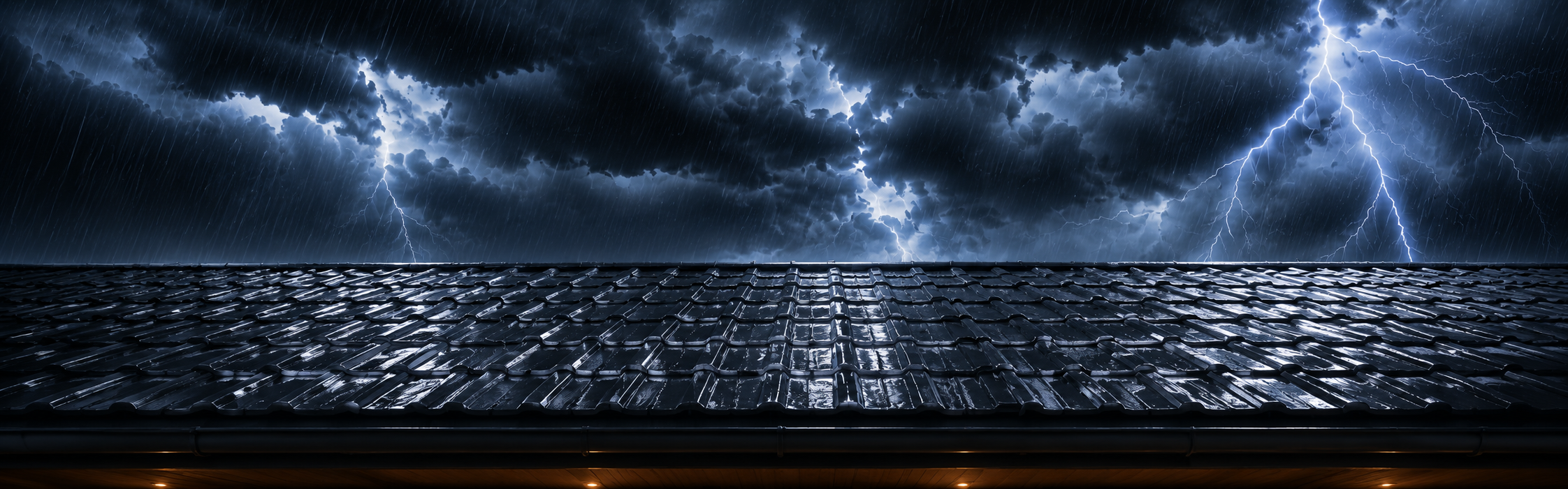 Techo bajo lluvia intensa, asociado a impermeabilizantes para techos y humedad