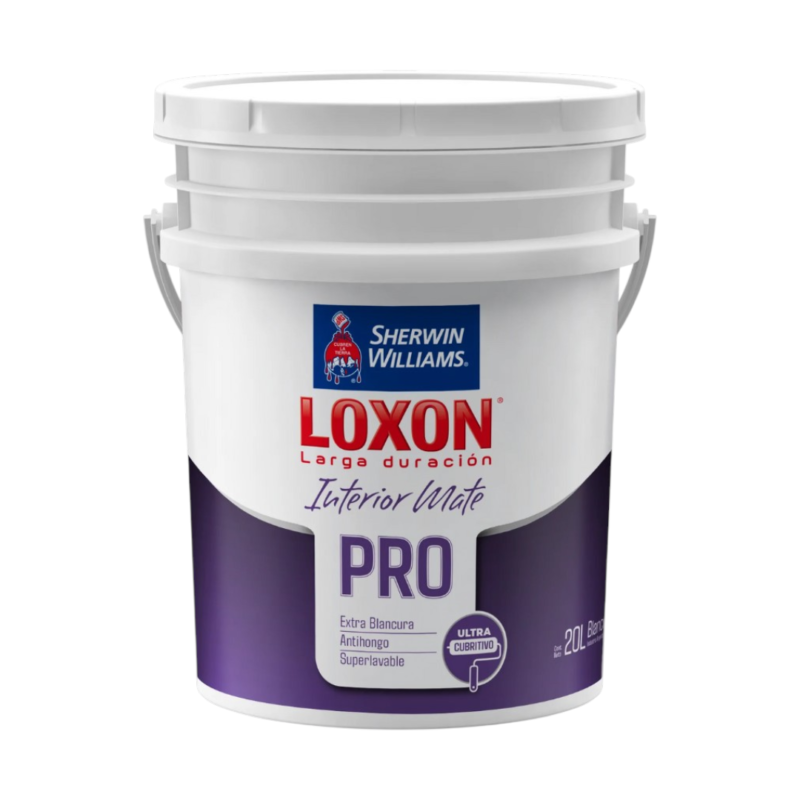 Látex Loxon Pro 20L Sherwin Williams blanco mate para interiores